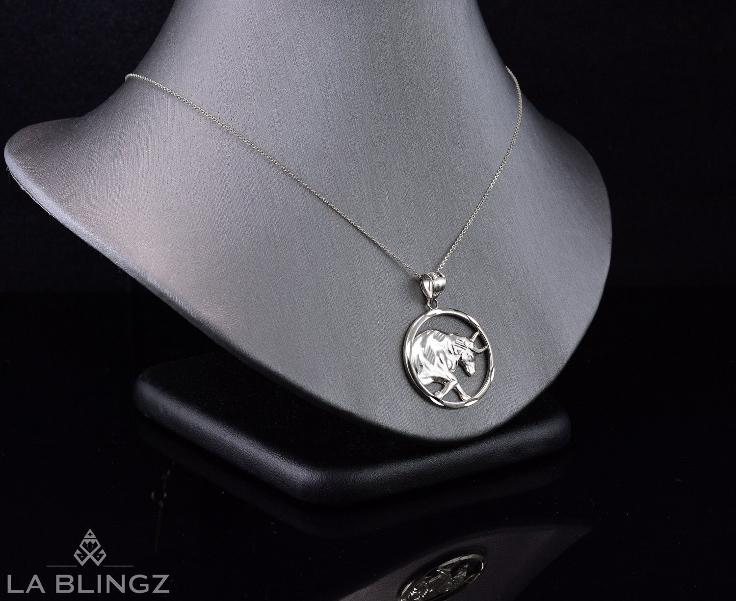 Sterling Silver Zodiac Round DC Pendant Necklace | 12 Horoscope Signs Available