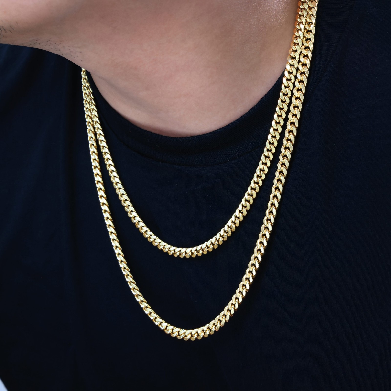 14K Yellow Gold 3mm-12.5mm Miami Cuban Link Chain Necklace Mens Women 16″- 30″