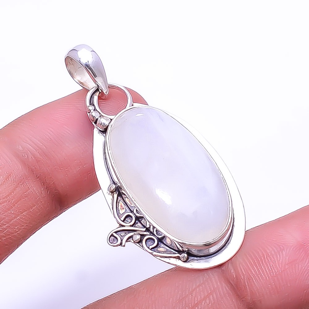 Rainbow Moonstone – India Handmade 925 Sterling Silver Pendant 1.76″ P951639921