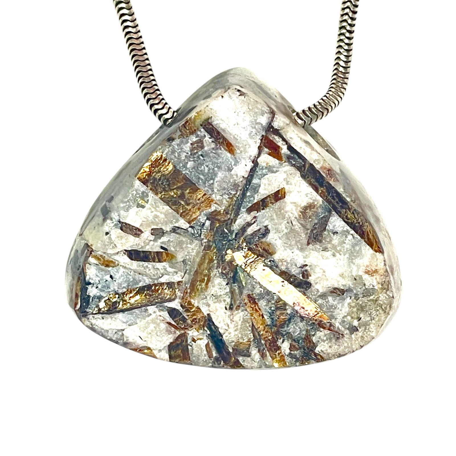 DVH Astrophyllite Fireworks Stone Natural Bead Pendant Russia 28x31x13mm (6808)