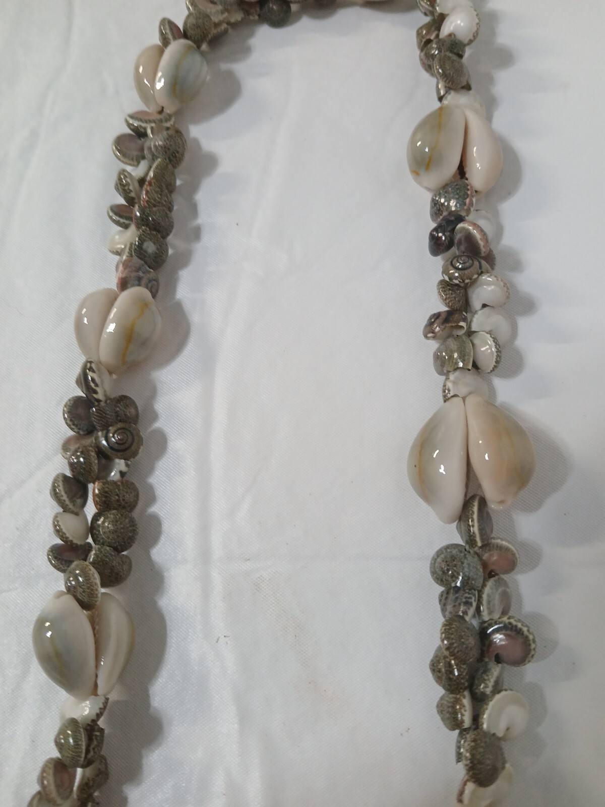 Long Mixed Natural Sea Shell Nautical Ocean Necklace 16” Multi-colored Various