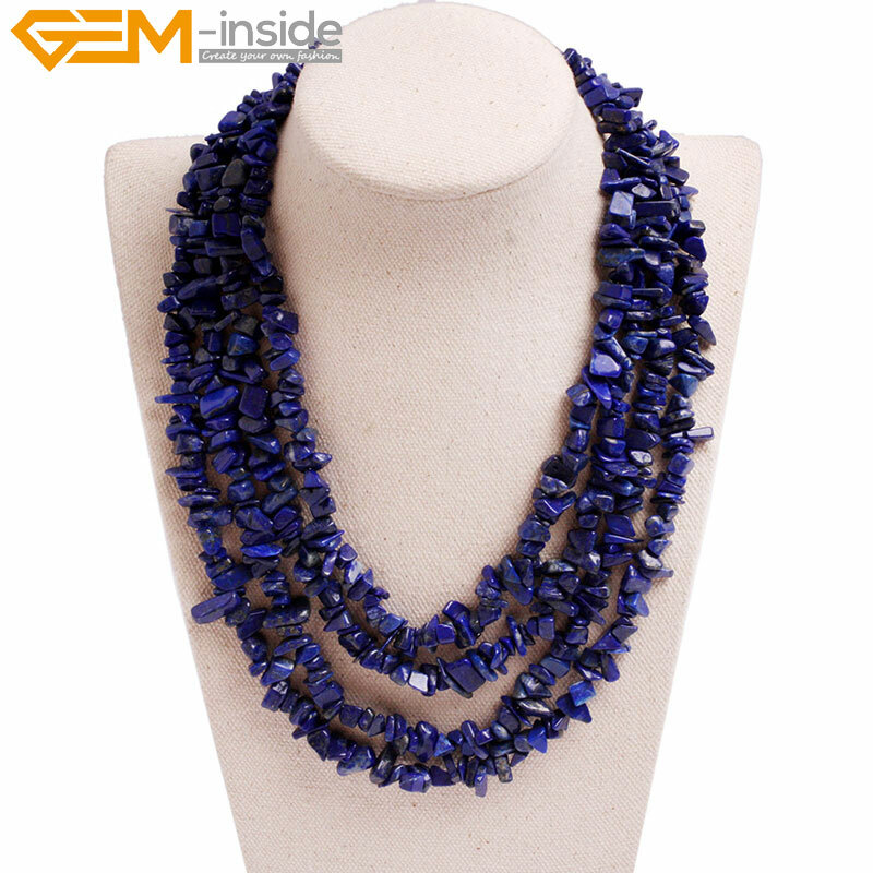 Assorted Gemstone Multi-Strand Chips Quartz Cluster Necklace 17-20″ Women Gift