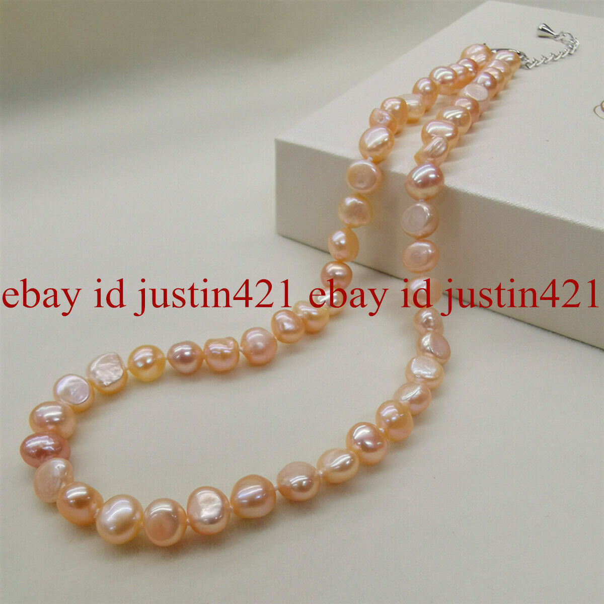 Real 8-9mm White Pink Purple Black Freshwater Baroque Pearl Necklace 16-36”