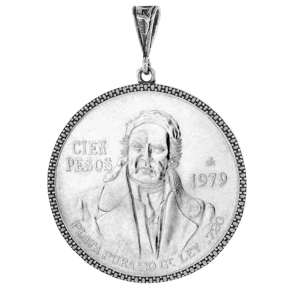 39 mm Sterling Silver Illusion Edge 1oz Silver Round Coin Bezel Pendant