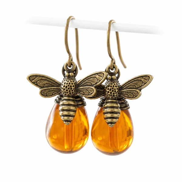 Retro Gold Bee Honey Drop Earrings – 2 Pack Vintage Dangle Earrings for Women El