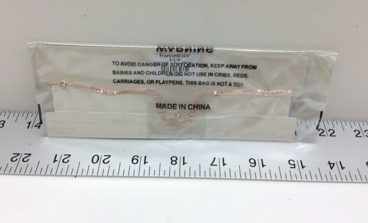 Francesca’s Cubic Zirconia Liberty CZ Station Choker Rose Gold