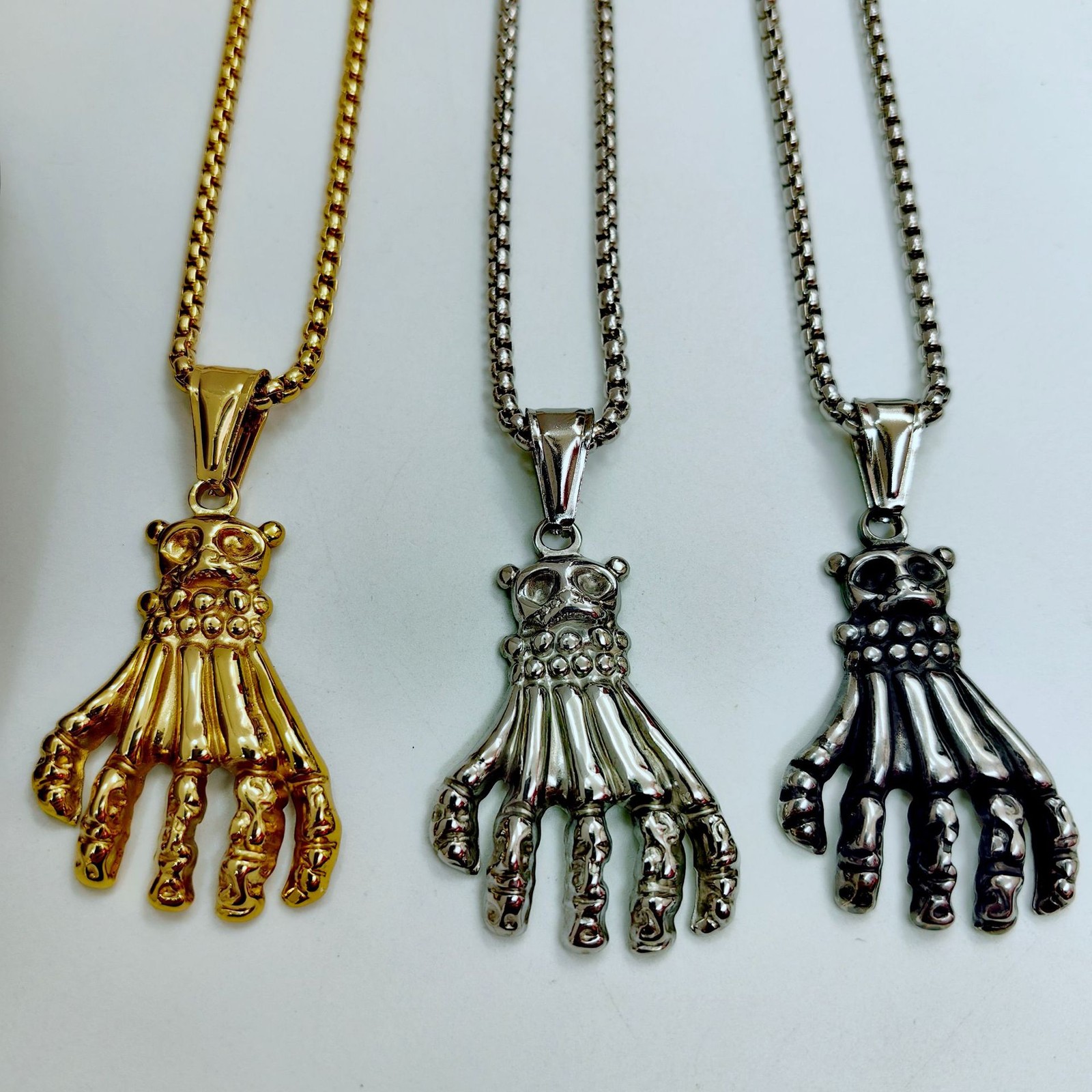 Gold Silver Black Hand Pendant Ideal Accessory For Motorcycle Hip Hop Fans