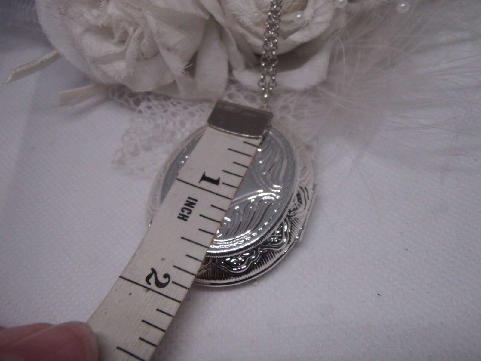 Horned Owl Barn Hoot Cameo PHOTO SILVER Necklace Locket PILL BOX Valentine’s Day