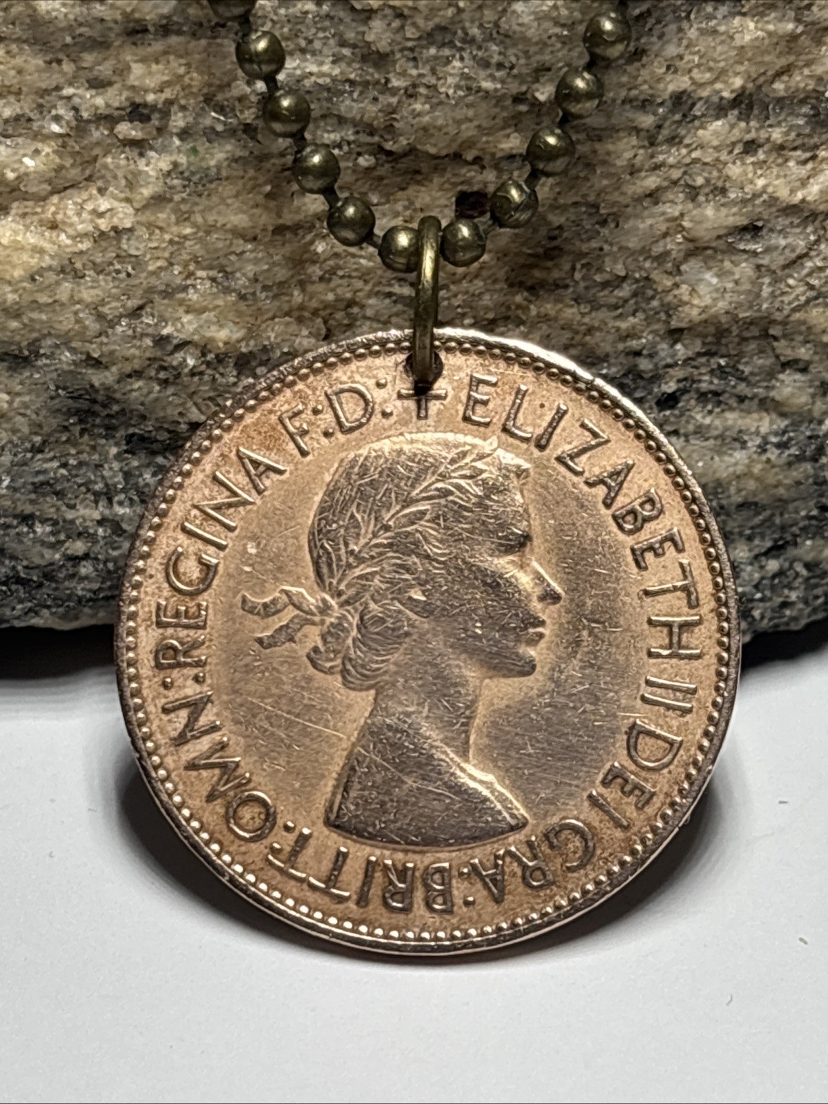 1953 UK United Kingdom Coin Pendant Necklace. Elizabeth II. Great Gift 🎁