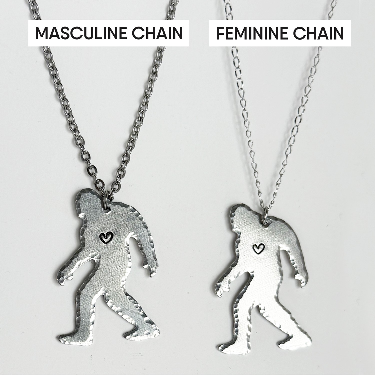 Whimsical Bigfoot Necklace , personalize, feminine or masculine style