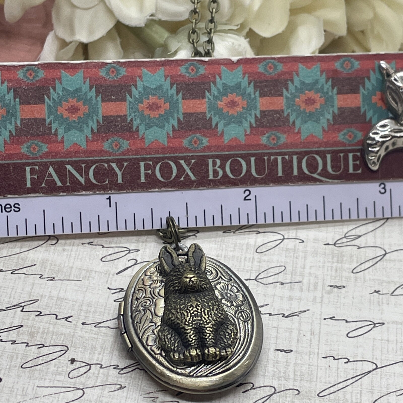 BUNNY RABBIT Locket Necklace JEWELRY Pendant PHOTO bronze Picture Birthday Gift