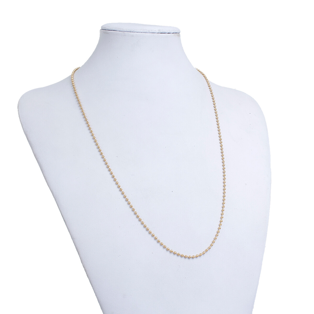 Stainless Steel Ball Chain Necklace Gold Plated 60cm(23 5/8″) long, 2 mm