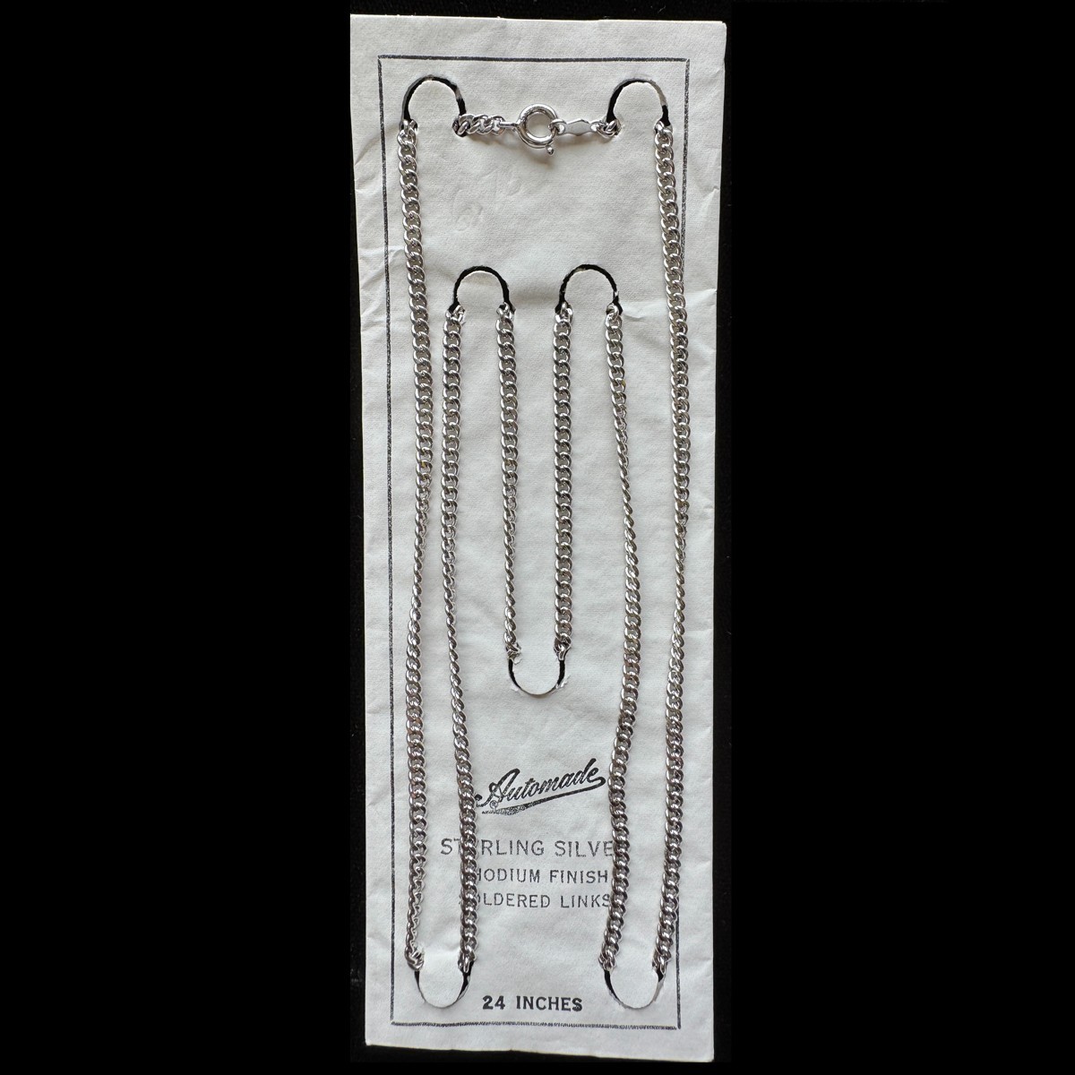NEW 2 mm/24″ Sterling Silver Rhodium Finish CHAIN SOLDERED LINKS ch13
