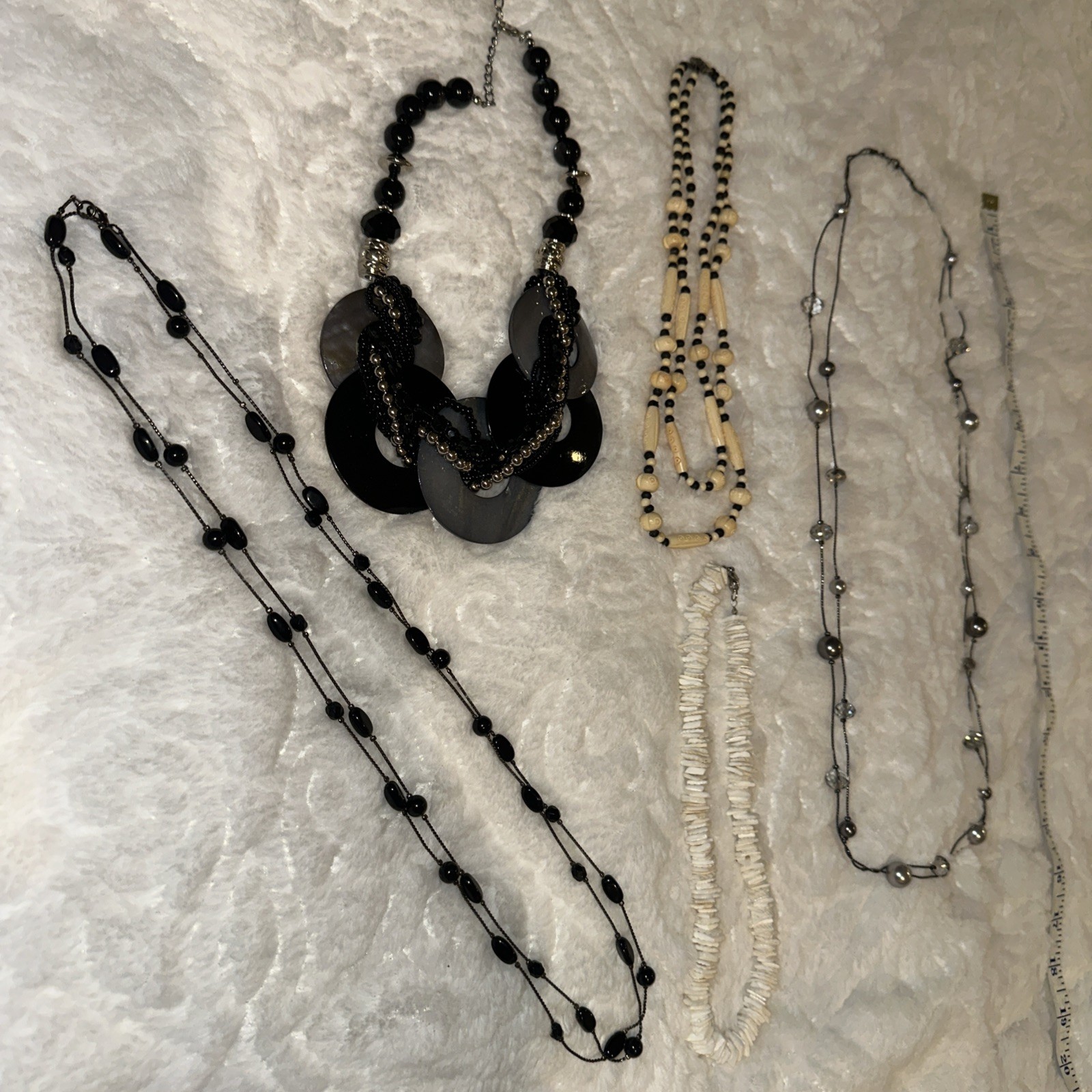 Vintage Statement Necklaces Lot Of 5 Mixed Various Style Fashionable & Gaudy
