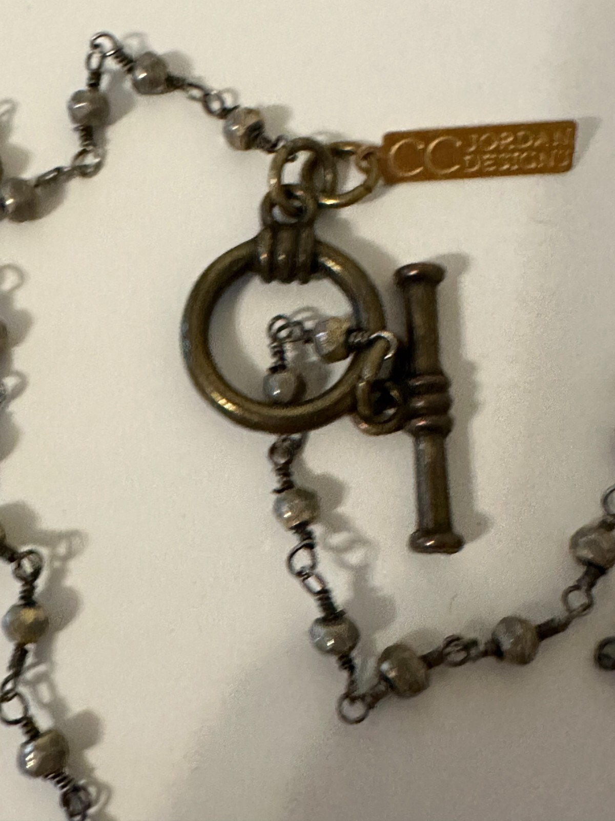 CC Jordan Designs Necklace Crescent Moon pendant Tribal Chain Toggle 16 in