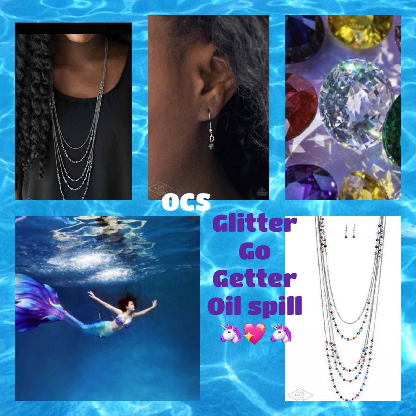 Paparazzi🌈Glitter Go Getter 🔥 OIL SPILL🔥Necklace Set🌈 VHTF 🔥 WOW