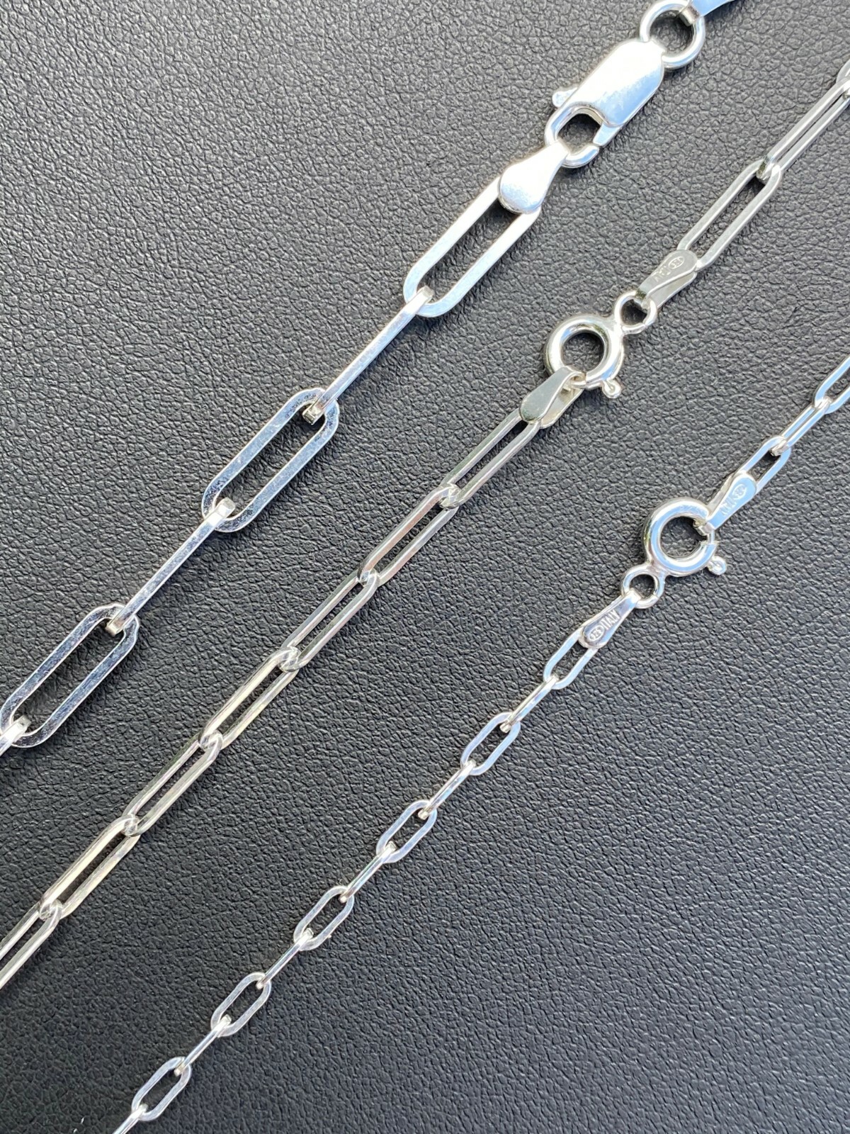 Solid 925 Sterling Silver Paperclip Rolo Chain 2.5mm – 4mm Cable Necklace Italy