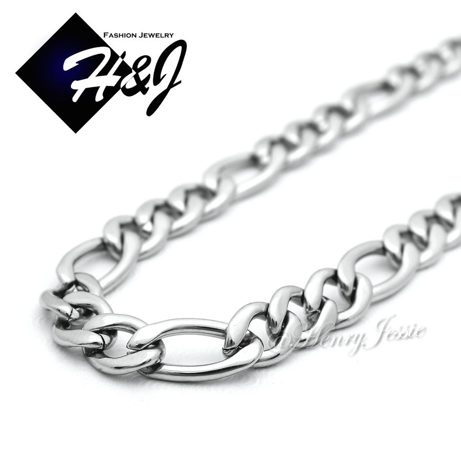 16-30″MEN’s Stainless Steel 2mm Silver Figaro Link Chain Necklace