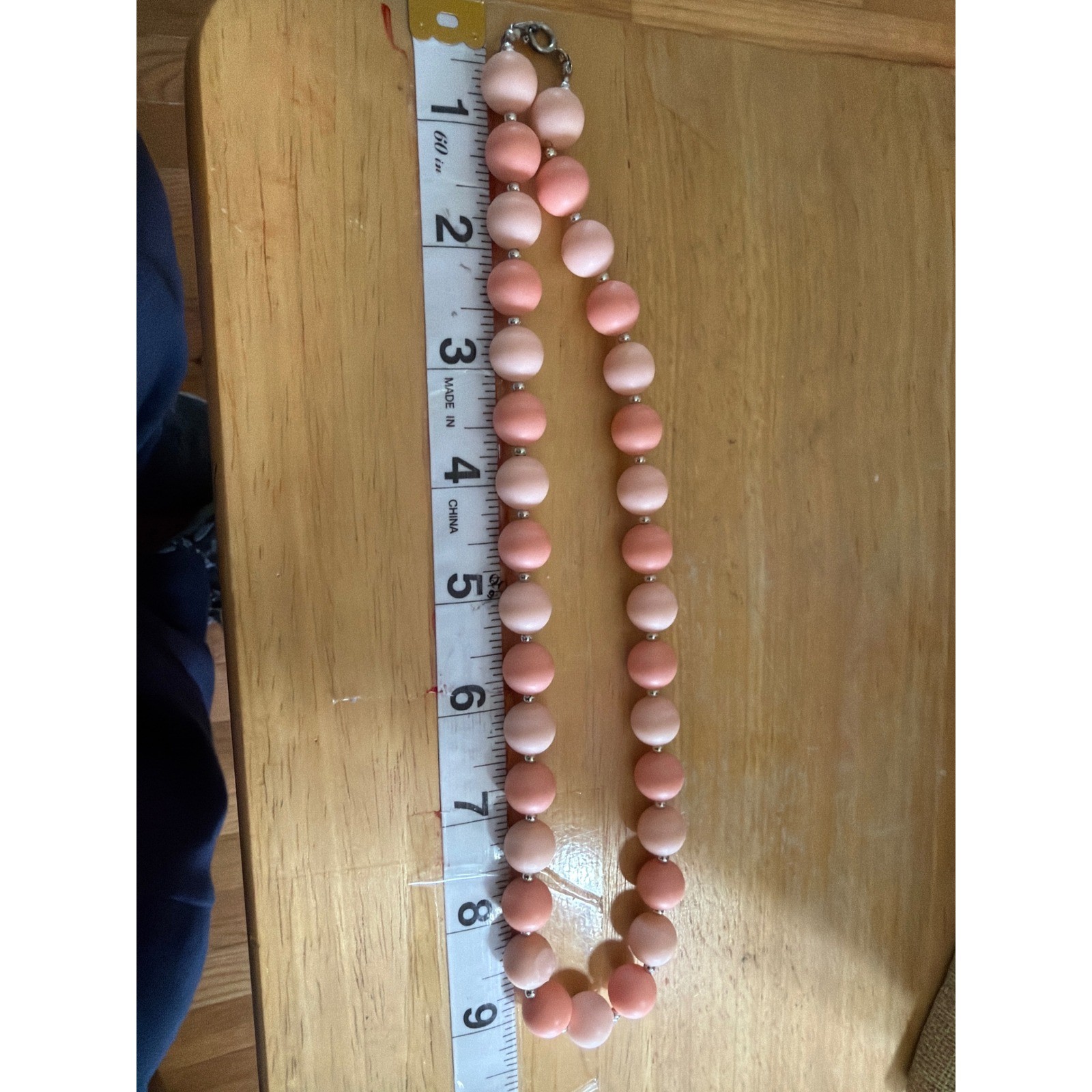 Matte Pink Bead Necklace Blush Rose Tones Silver Spacers Minimlalist Feminine
