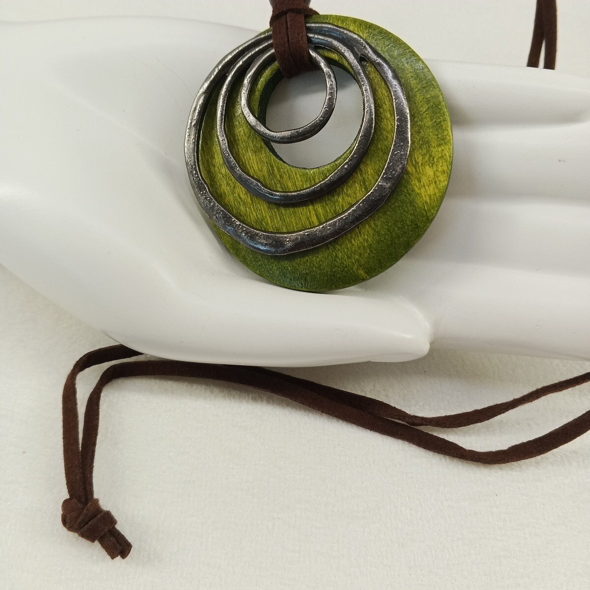 Women’s Hippie Awakened Boho Necklace Metal Wood Felt One Size