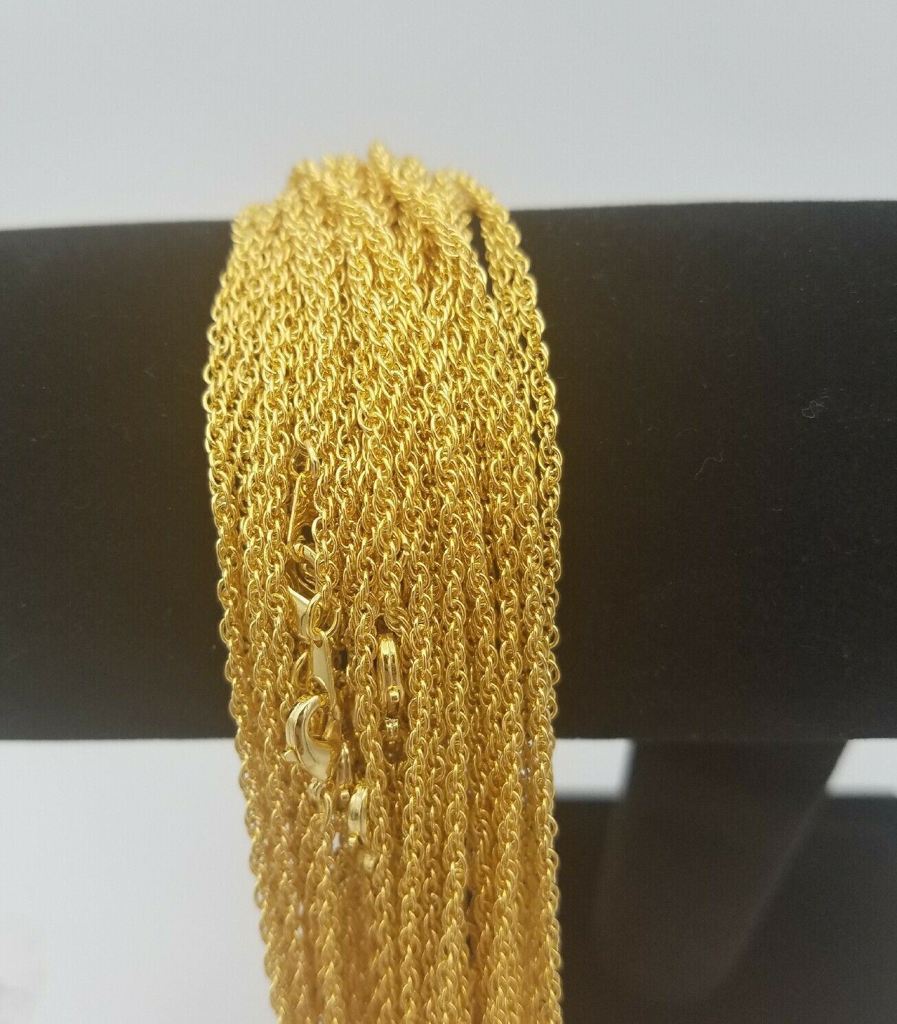 WHOLESALE LOTS OF 5-144 PIECES OF 14 KT GOLD PLATED 16″ ROPE NECKLACES