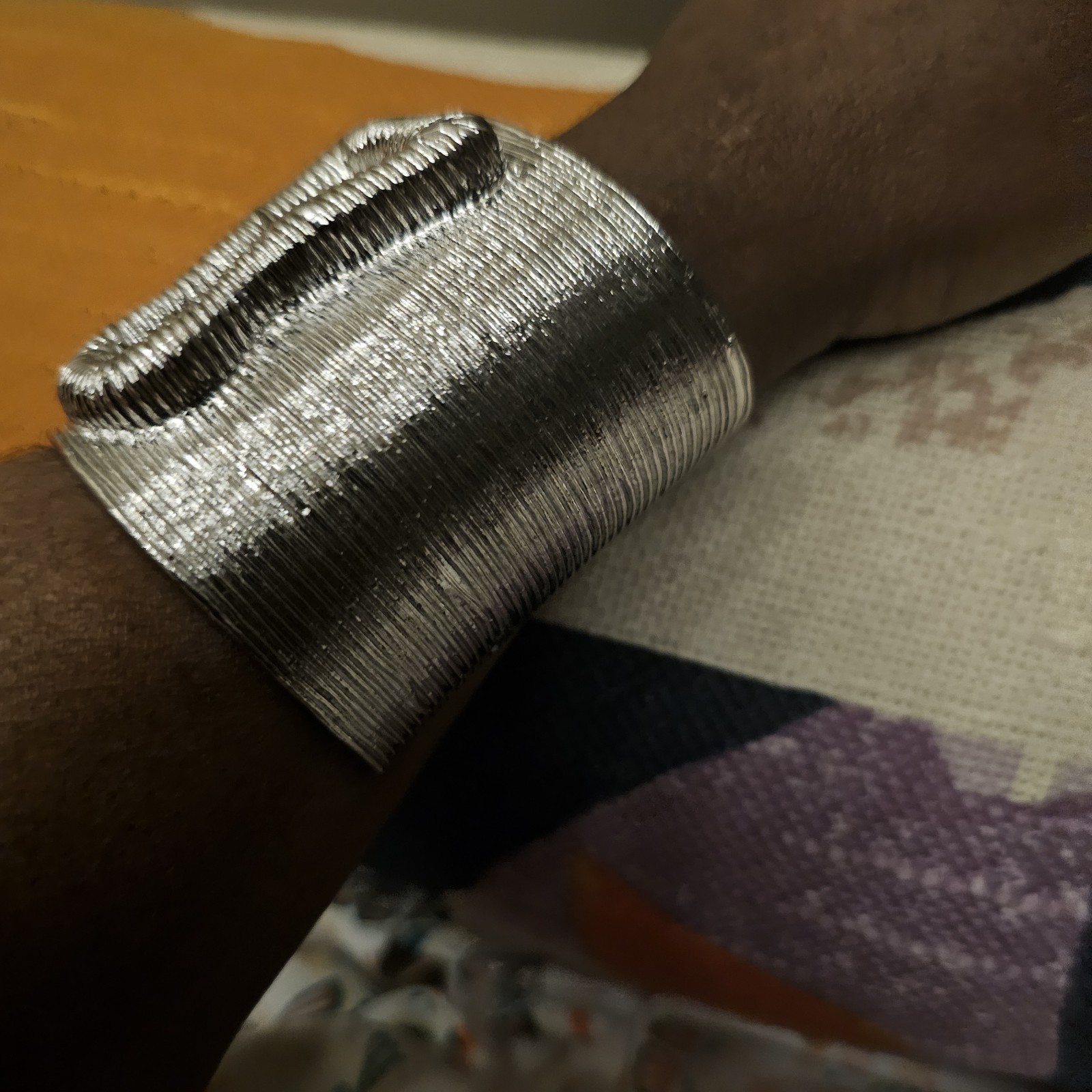 KeyHole Schiaparelli Inspired 3 In SILVER Cuff Fits 6.5-8.5 Inch Wrist