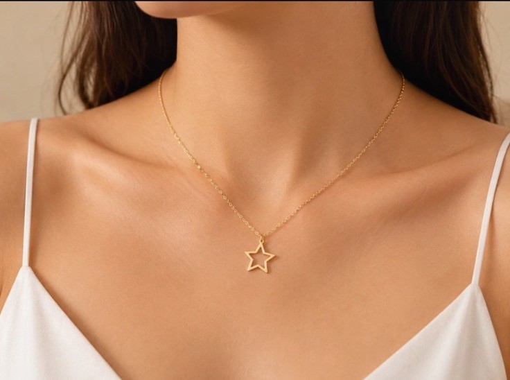 Dainty Open Star Gold-Tone Necklace