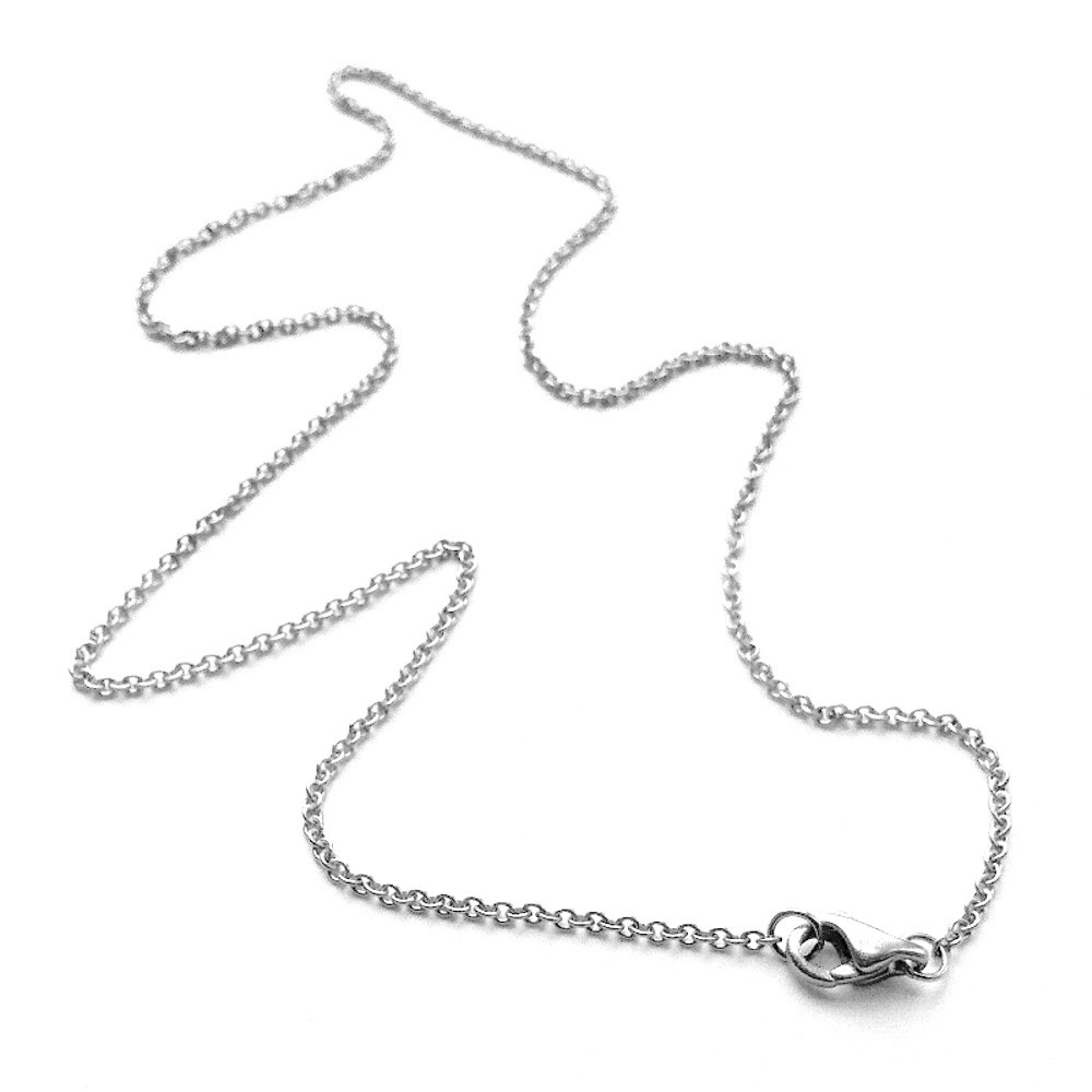 24 Inch Thin Stainless Steel Silver Necklace Chain Oval Link 1.6mm Wide Womens