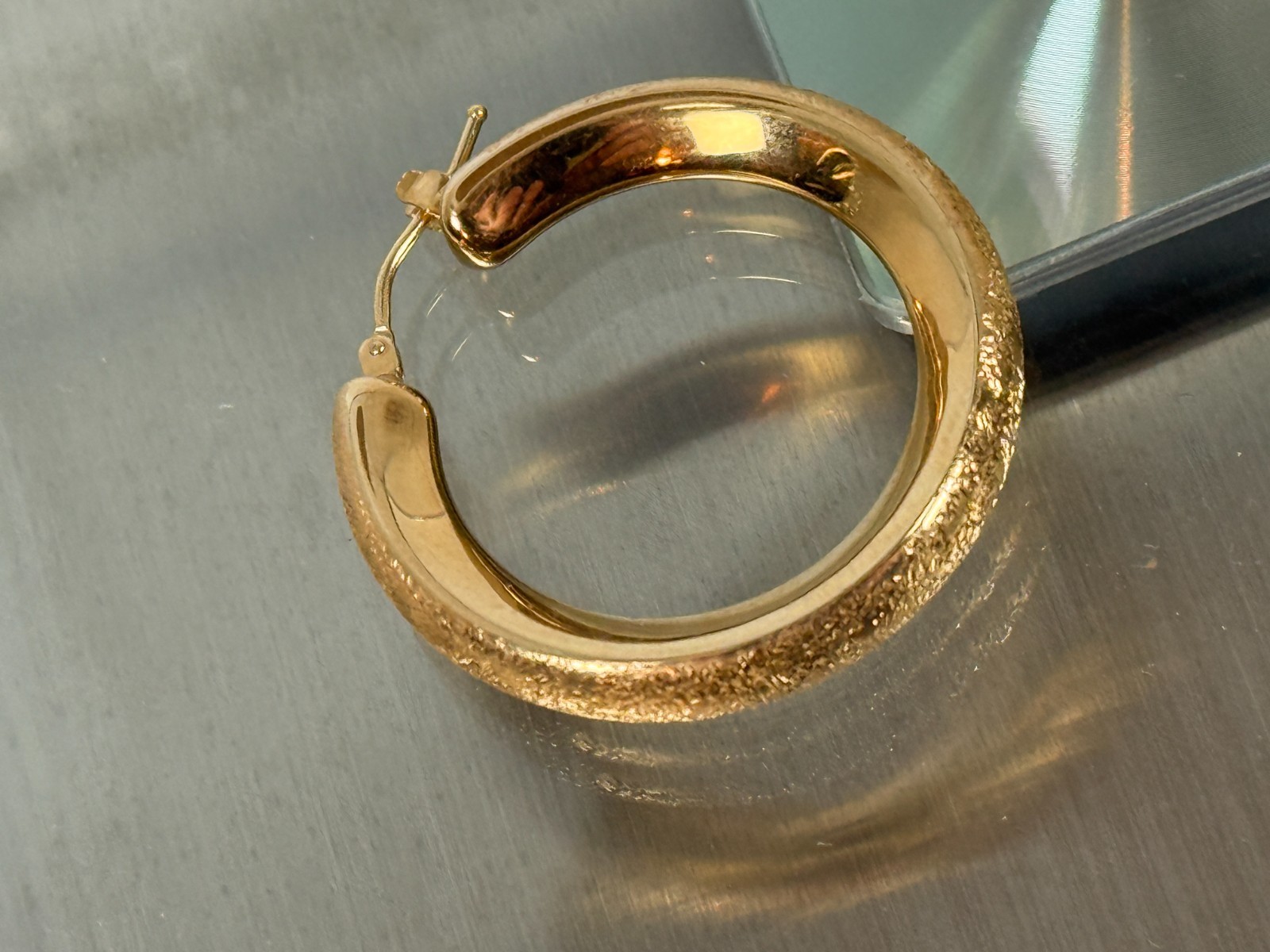 VOGA Collection 18K Gold Electroform Choice of FInish Hoop Earrings STARDUST