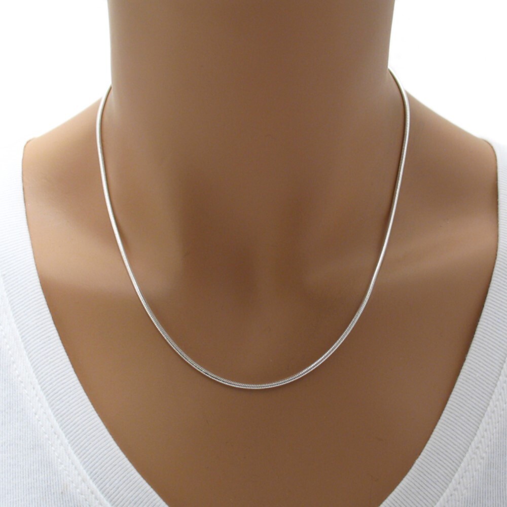 925 Sterling Silver Round Snake Chain Necklace 1.5mm (040 Gauge)