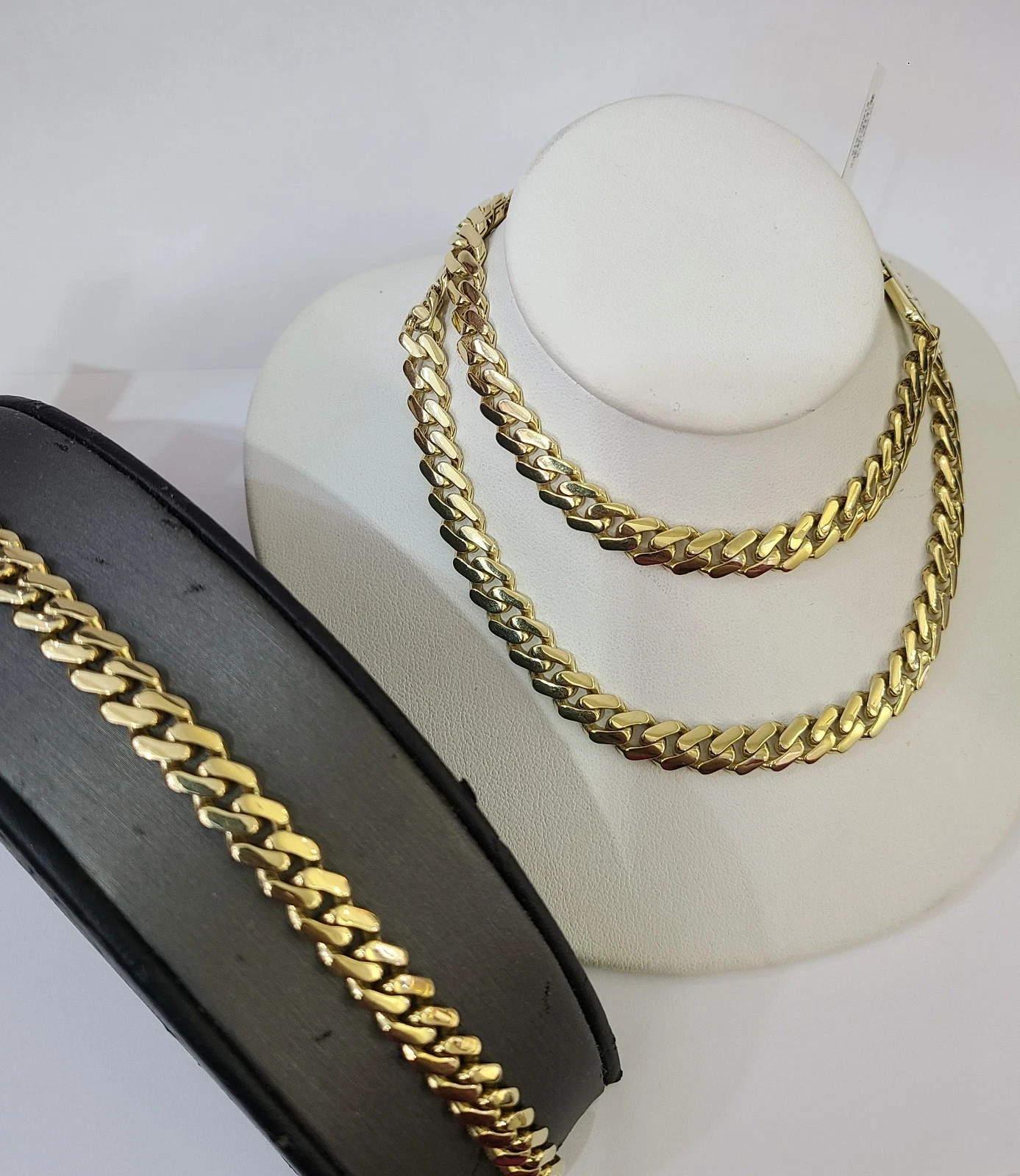 10k Yellow Gold Royal Monaco Chain 8mm Necklace Bracelet Set Real Men Women
