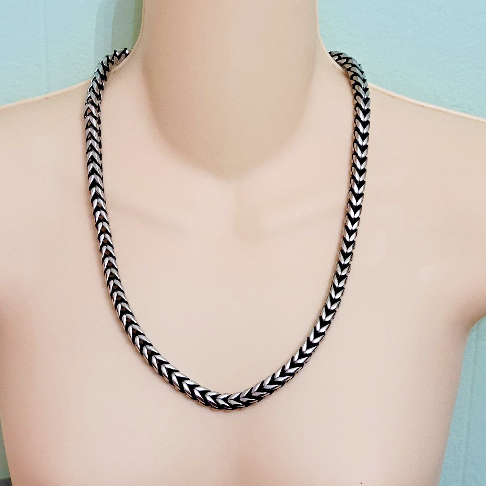 JTV Stainless Steel 8mm Franco Link Chain Necklace ~ 24″