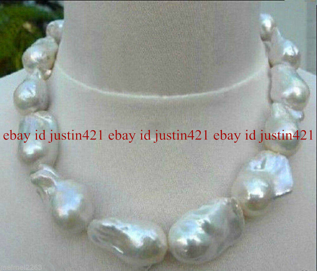 18/22/24/35 INCHES REAL HUGE 14X20MM AAA SOUTH SEA WHITE BAROQUE PEARL NECKLACE