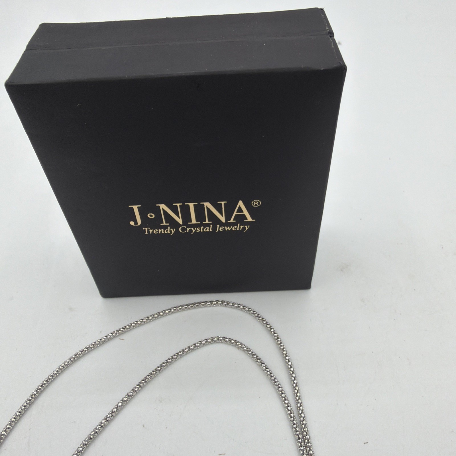 Swarovski Silver Tone Articulated Princess Teddy Bear Necklace J. NINA crystals