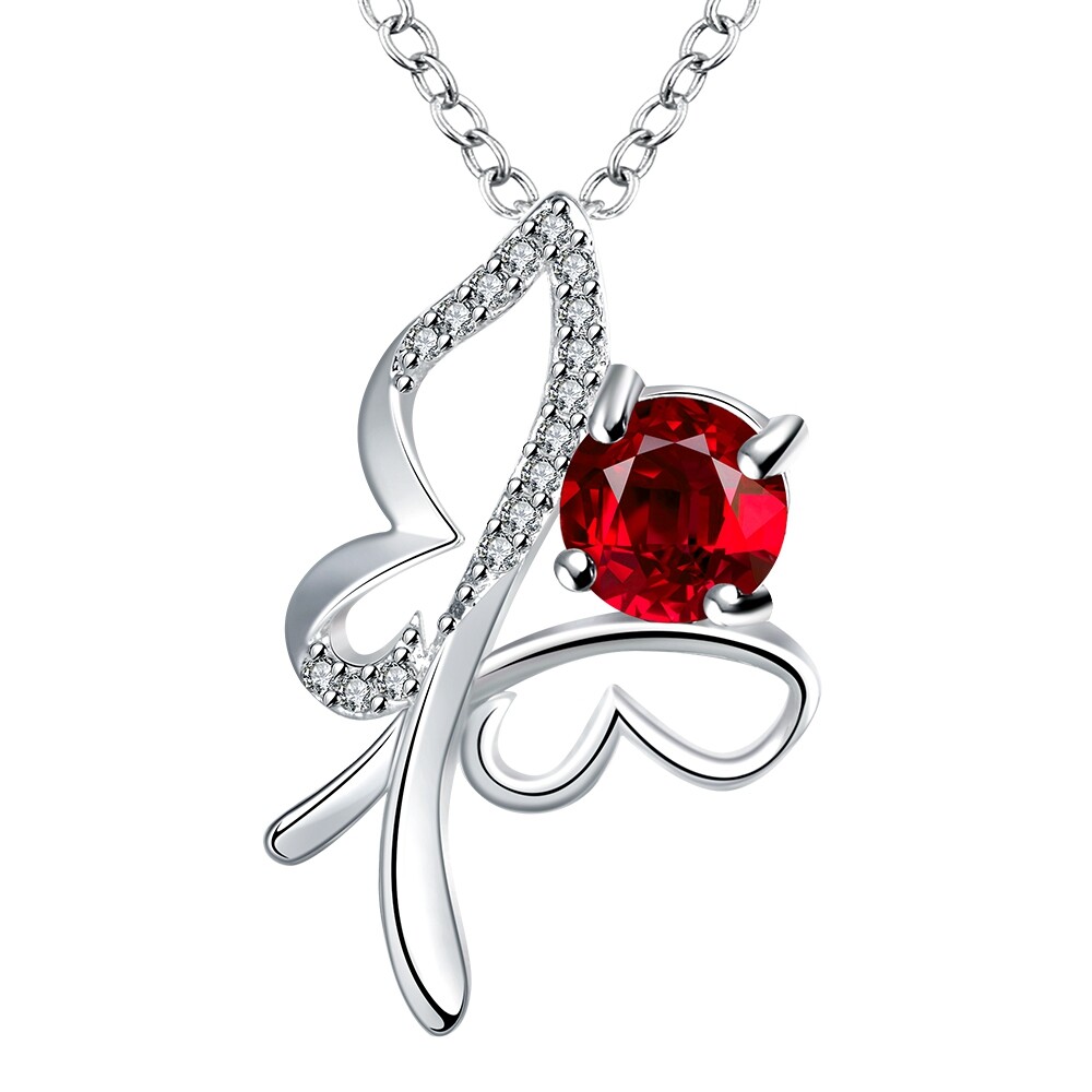 Chic 925 Sterling Silver Filled SF Flower CZ Pendant Necklace N-A780