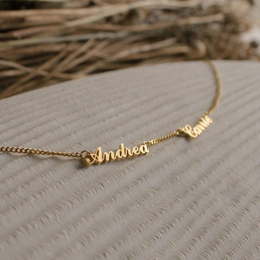 Personalized Double Names Necklace Pendant for Women Custom Made with 2 Names