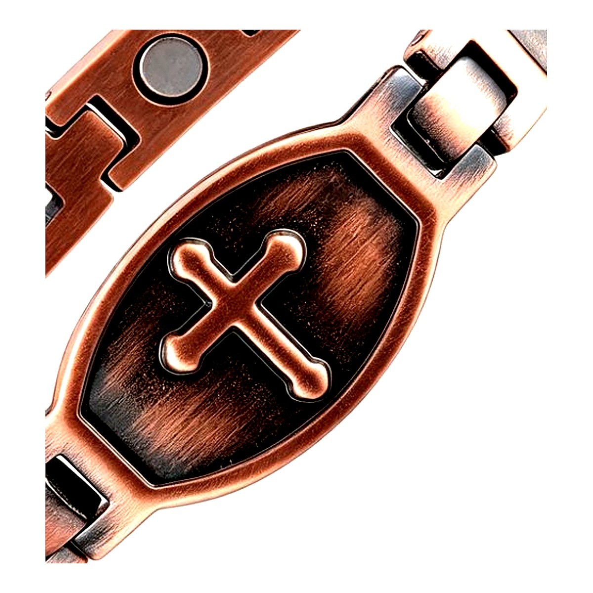 Pure Copper Magnetic Cross Bracelet Arthritis Pain Relief Therapy Christian Gift