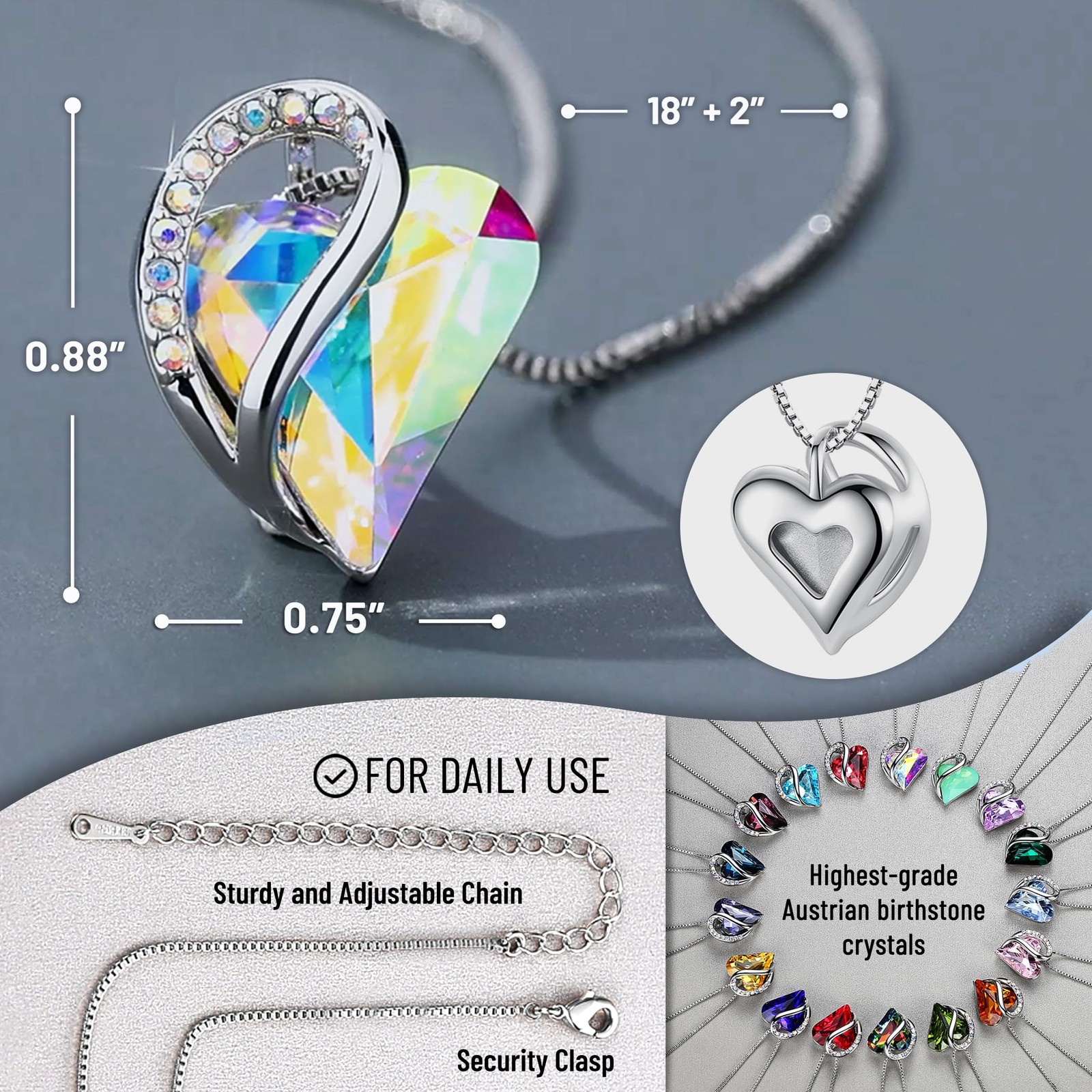 0.75 inches (W) x 20 (L) x 0.88 (H), 04-April-Rainbow Opal White