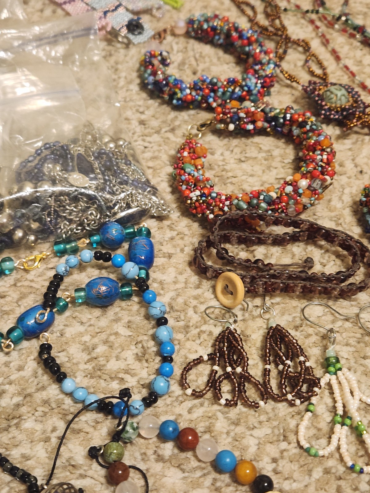 Bracelet Earring Necklace Closeout 5# Lot Beaded Chain Artisan/Store Stone Glass