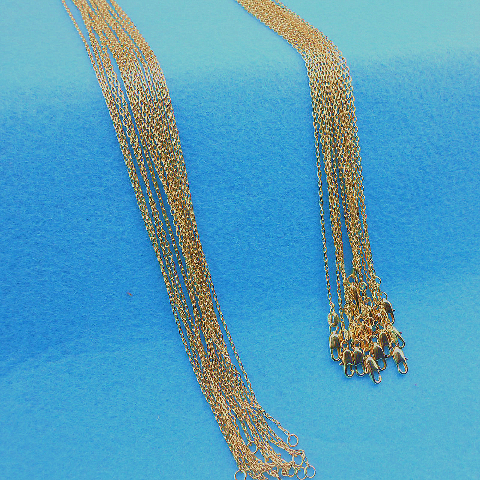 Wholesale 10PCS 16-30″18K Yellow GOLD Filled Singapore CHAINS NECKLACES Pendants