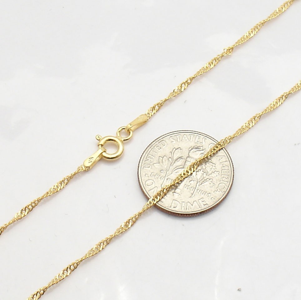 Technibond Singapore Sparkle Chain Necklace 14K Yellow Gold Clad Sterling Silver