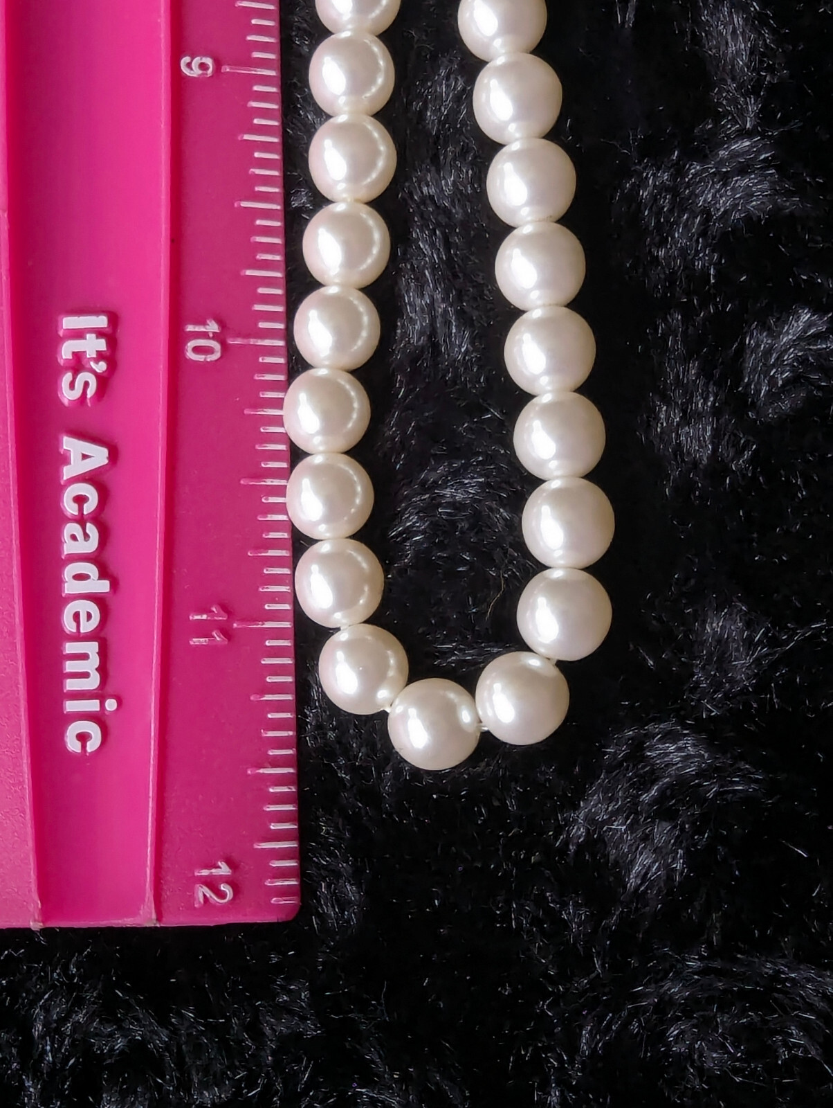 Imitation White 23″ Pearl Necklace with Fish Hook Clasp