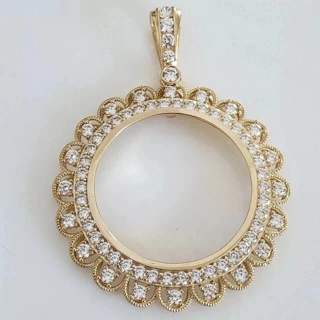 2.30Ct Round Cut Simulated Diamond Women’s Beauty Pendant 14K Yellow Gold Plated