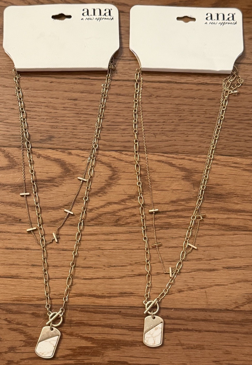 2 a.n.a gold tone toggle pendant necklace in gold