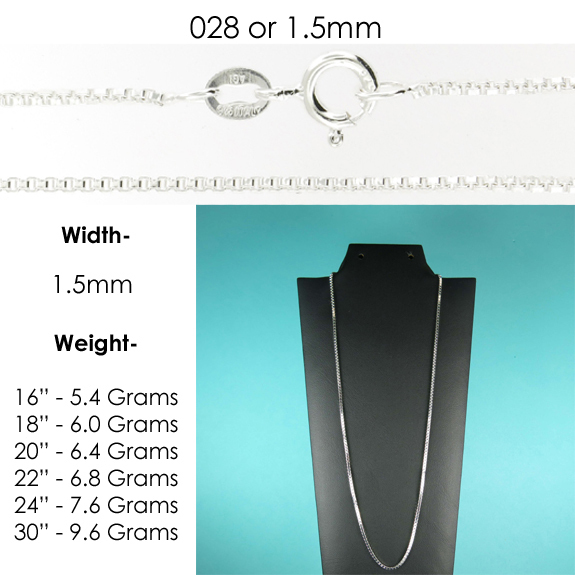 Sterling Silver BOX Chain Necklace All Sizes Stamped .Italy
