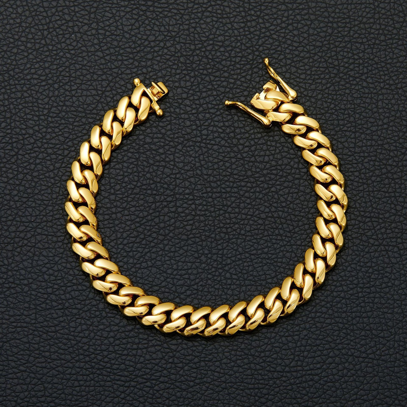 10mm-22mm Stainless Steel Miami Cuban Chain Necklace Bracelet 18K Gold Plated
