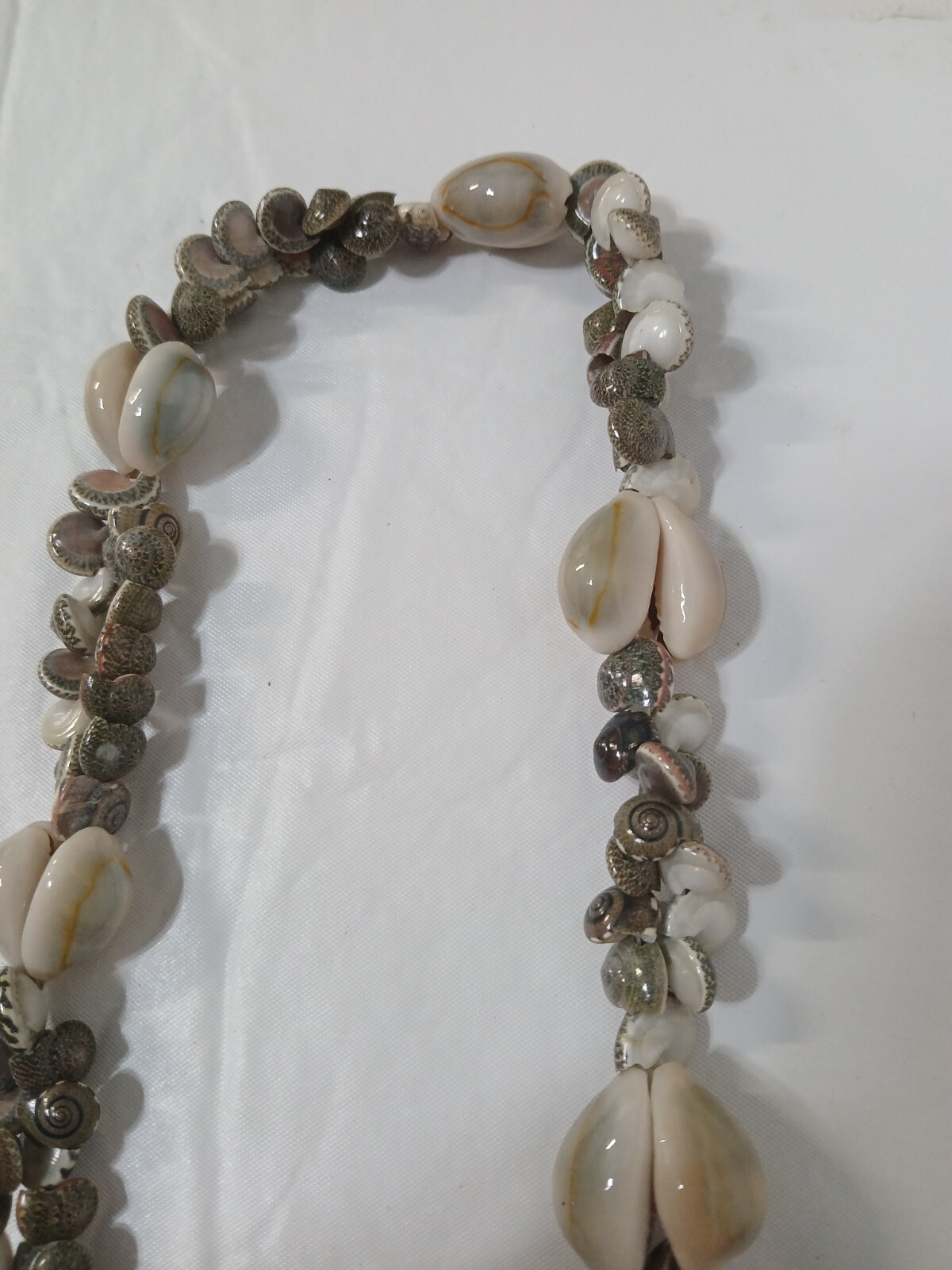 Long Mixed Natural Sea Shell Nautical Ocean Necklace 16” Multi-colored Various