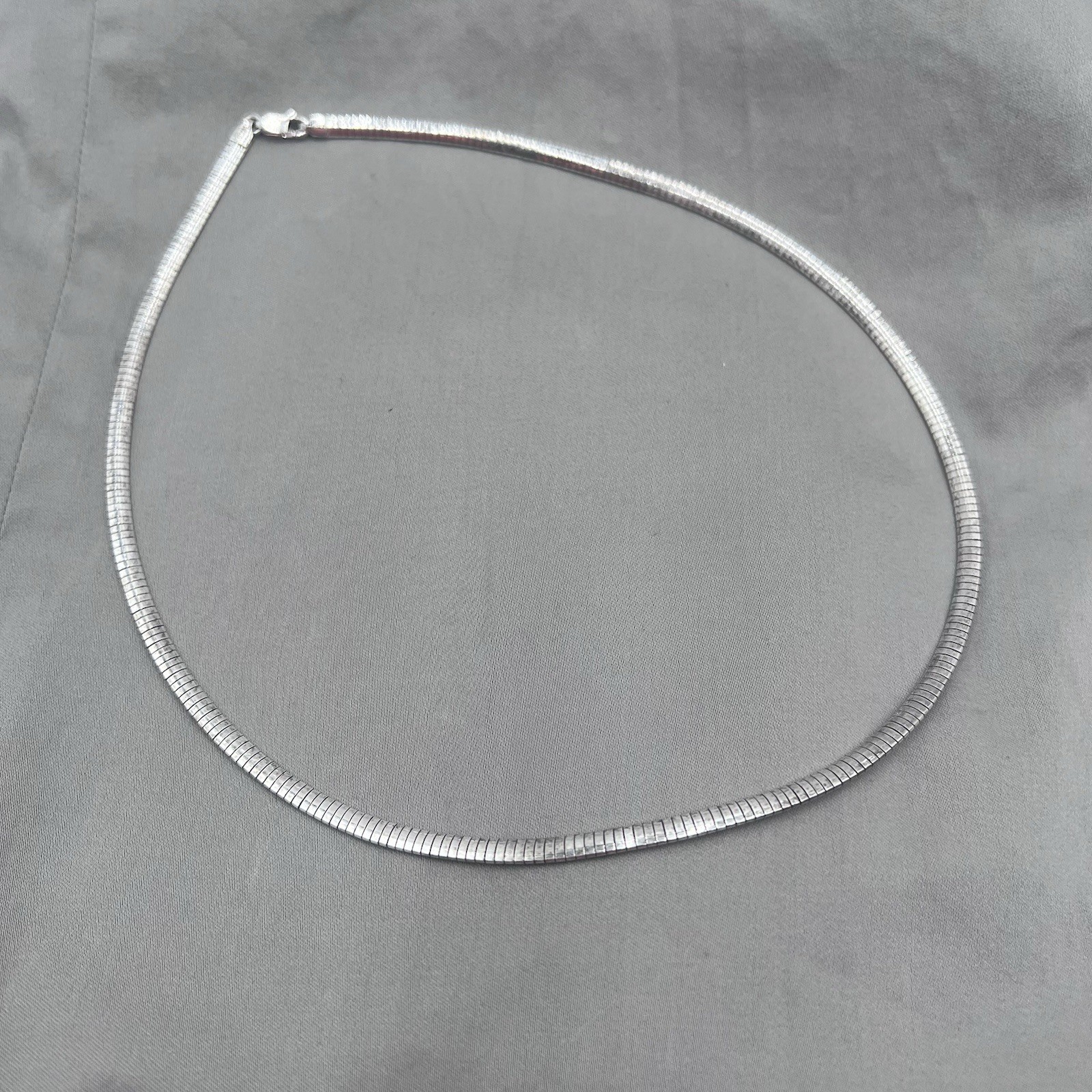 Milor 925 Sterling Silver Herringbone Chain Necklace Lobster Clasp Italy 6mm 20”