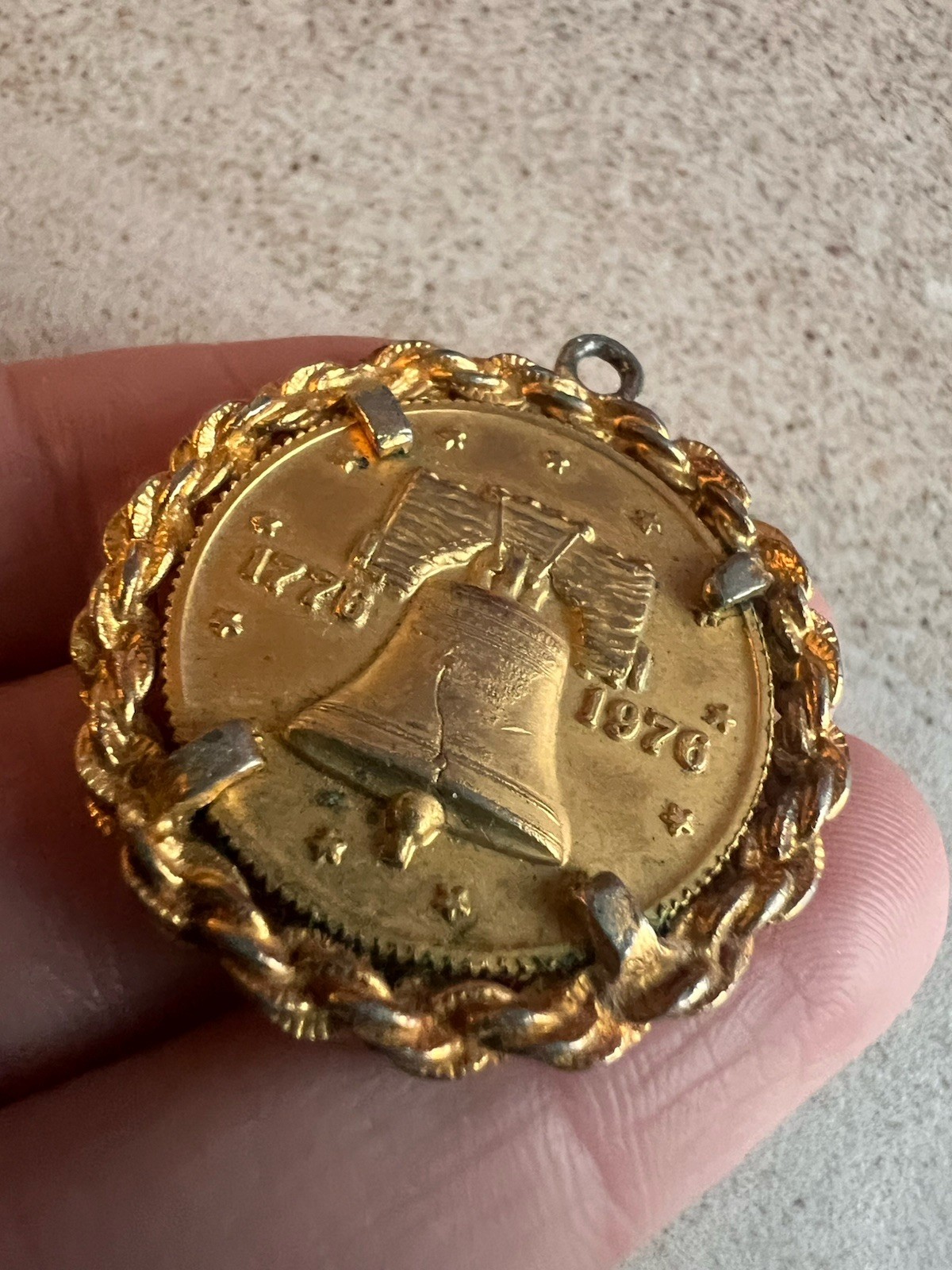 Liberty Bell Coin Pendant For Necklace Or Charm 1776 1976 Has Wear Read C6