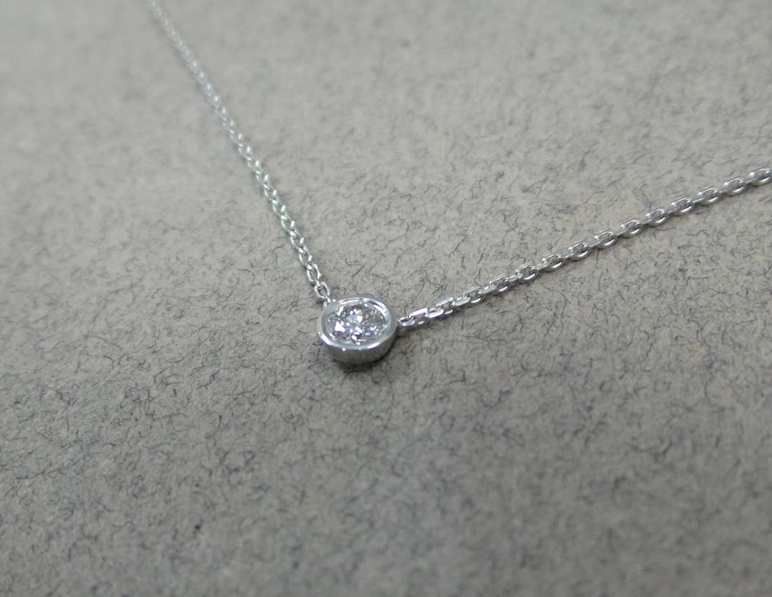 Lab Grown Diamond 0.50 Ct Round EF VS Solitaire Bezel Necklace 14K Yellow Gold